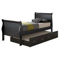 Sleigh bed with trundle including pedestal
