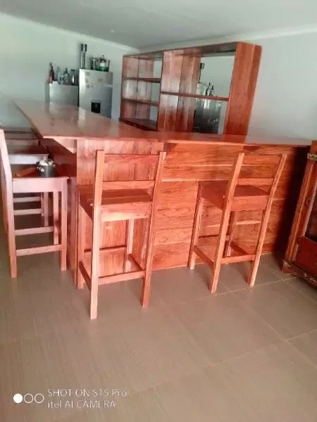 Bar counter and fittings in solid teak wood@